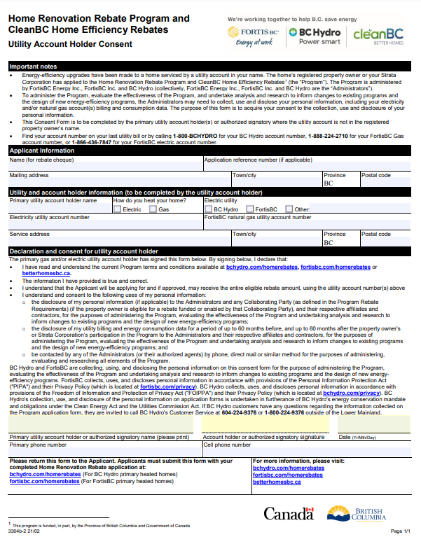 Fortis BC Rebate Login