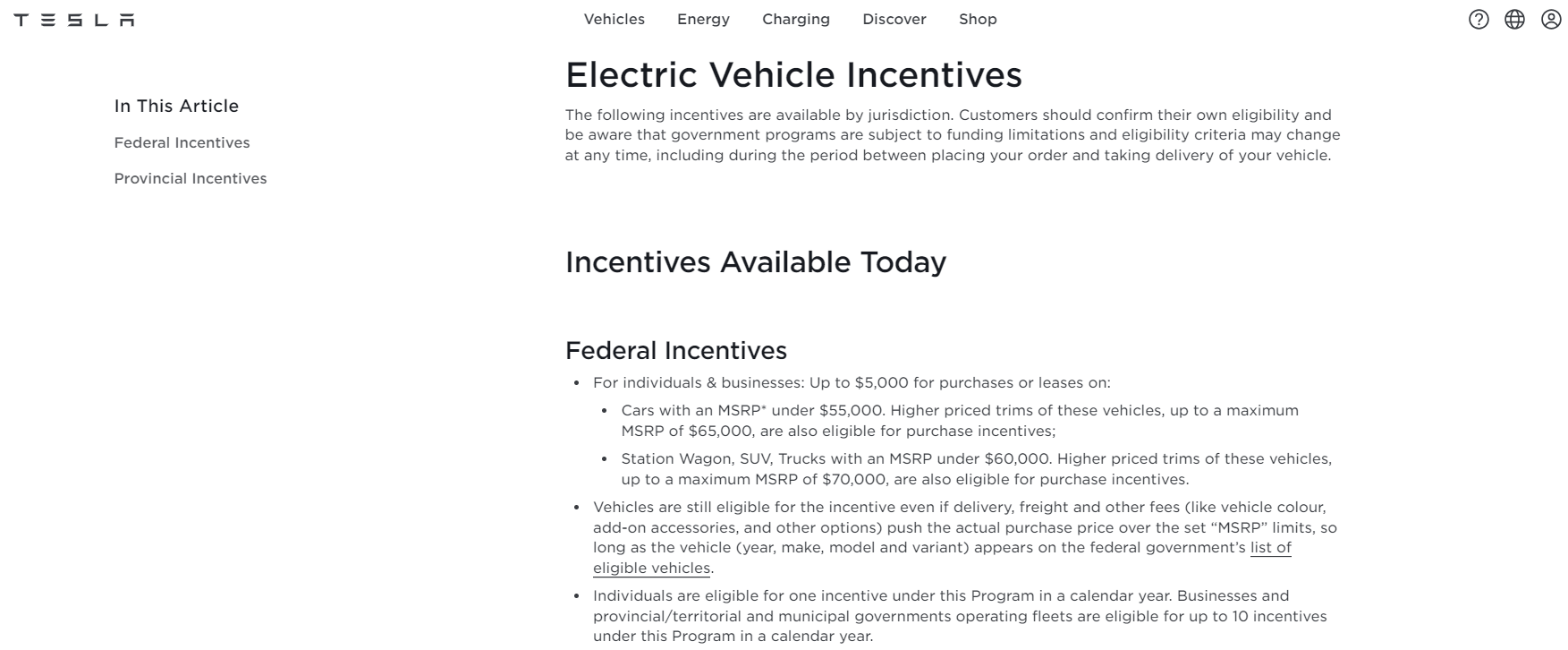 Tesla Rebates BC